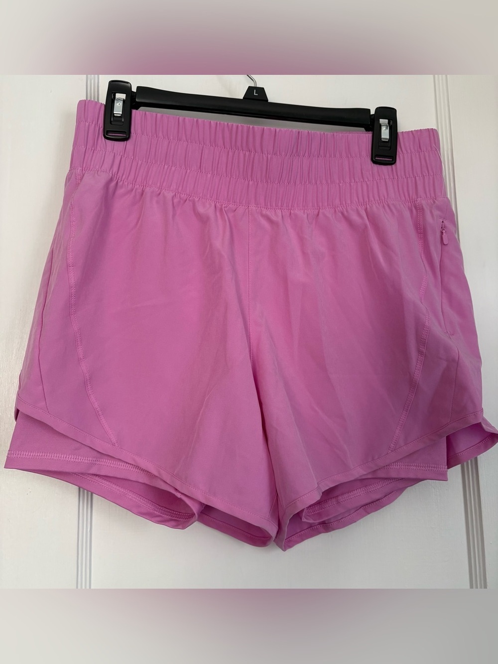 High-Rise Athletic Running Shorts with Built-In Liner & Zipper Pocket Sz: M 8-10